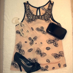 Charlotte Russe Beaded Peter Pan Top Size XS